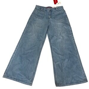 Lucky Brand Liquid Denim Luxe Palazzo Jeans Light‎ Wash Wide Leg 8/29 NEW